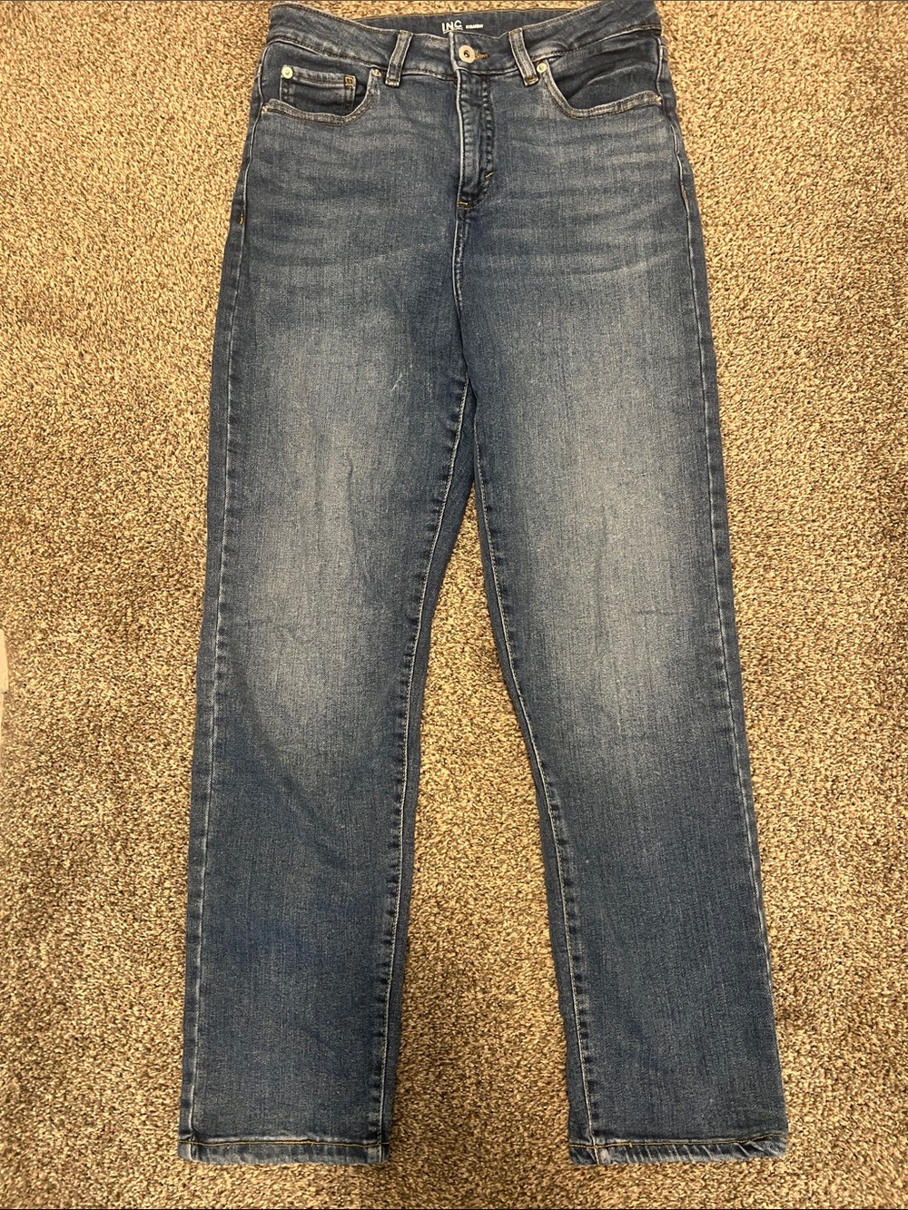 INC International Concepts women's Washed Blue Straight Jeans